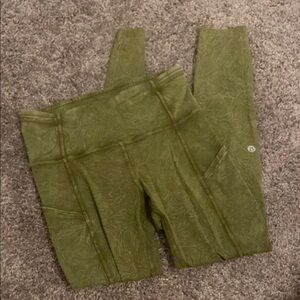 Lululemon Athletica Green Leggings High-Waisted Performance